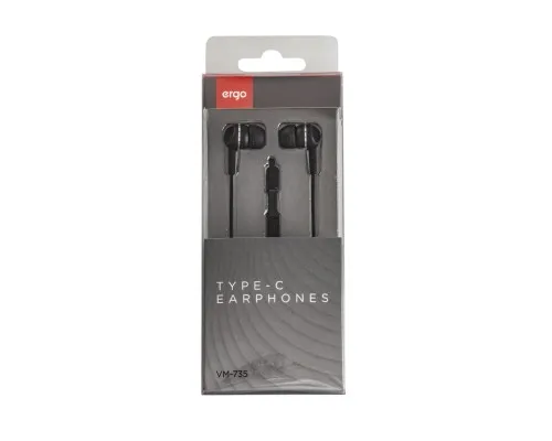 Наушники Ergo VM-735 Type-C Earphones Black (VM-735K)