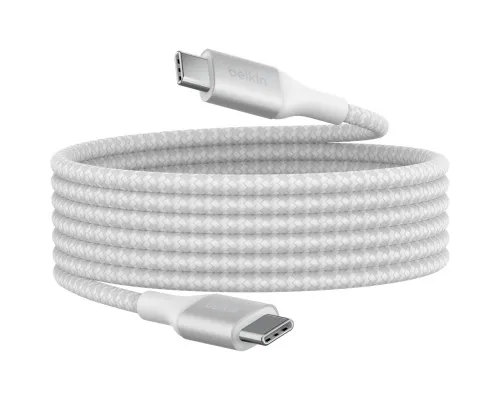 Дата кабель USB-C to USB-C 1.0m 240W white Belkin (CAB015BT1MWH)