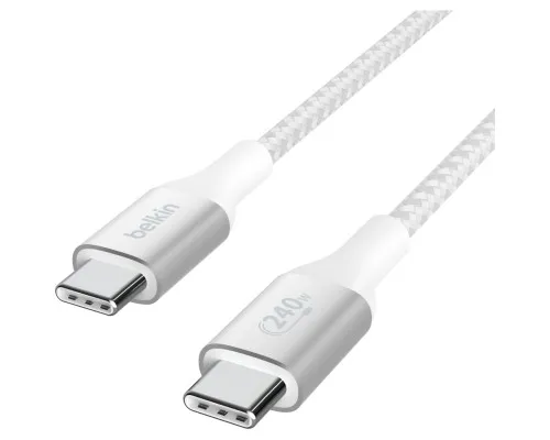 Дата кабель USB-C to USB-C 1.0m 240W white Belkin (CAB015BT1MWH)