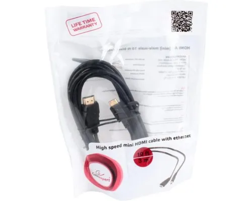 Кабель мультимедийный HDMI A to HDMI C (mini), 3.0m Cablexpert (CC-HDMI4C-10)