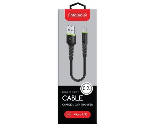 Дата кабель USB 2.0 AM to Micro 5P 0.2m CBFLEXM0 black Intaleo (1283126487422)
