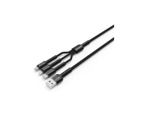 Дата кабель USB 2.0 AM to Lightning + Micro 5P + Type-C 4.0A (20W) ColorWay (CW-CBU3003-GR)