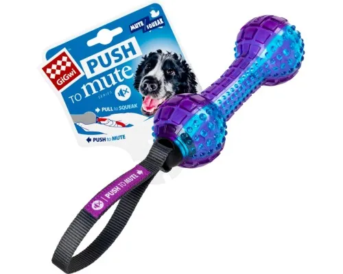 Іграшка для собак GiGwi Push to mute Гантеля з вимикною пискавкою 18 см (75332)
