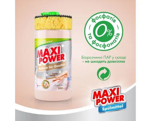 Засіб для ручного миття посуду Maxi Power Мигдаль 1000 мл (4823098402800)