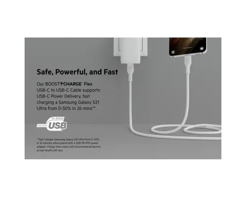 Дата кабель USB-С to USB-C 2.0m white Belkin (CAB009BT2MWH)