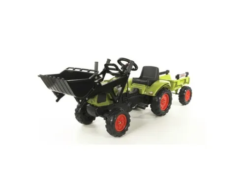 Веломобиль Falk Claas Arion трактор с прицепом и передним ковшом Зеленый (2040AM)