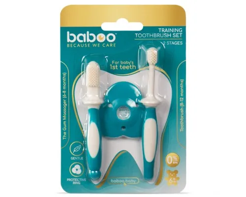 Дитяча зубна щітка Baboo (2 шт), 6+ місяців (12-001)