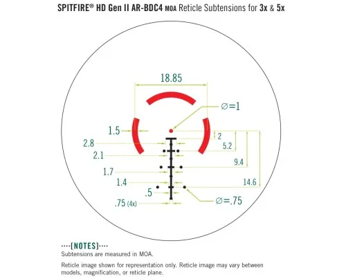 Коліматорний приціл Vortex призматичний Spitfire HD Gen II 3-х з сіткою AR-BDC4 (SPR-300)