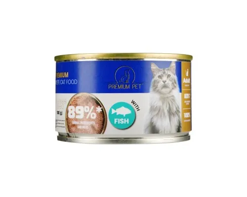 Паштет для кошек PREMIUM PET с рыбой 16 шт х 100 г (2000000002215)