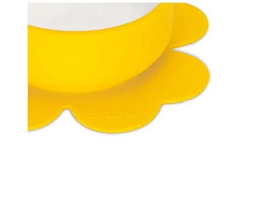 Набір дитячого посуду Baboo мисочка, 2 мякі ложки, чашка непроливайка, 6+ (10-002 жовтий)