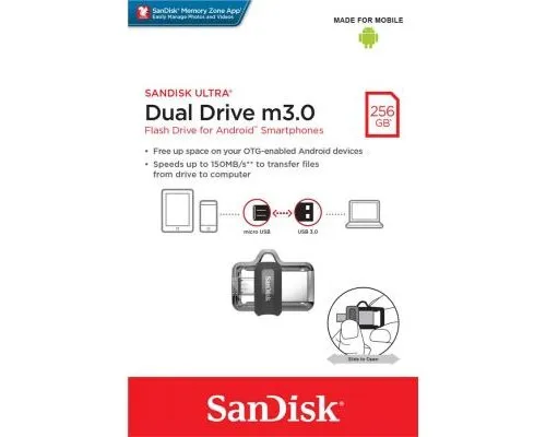 USB флеш накопитель SanDisk 256GB Ultra Dual Drive USB 3.0 OTG (SDDD3-256G-G46)