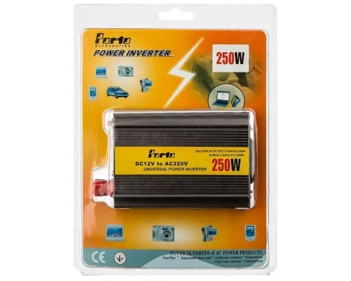 Автомобільний інвертор 12V/220V 250W, USB Porto (MND-250)