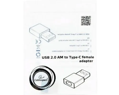 Перехідник USB2.0, А-папа/C-мама Cablexpert (A-USB2-AMCF-01)