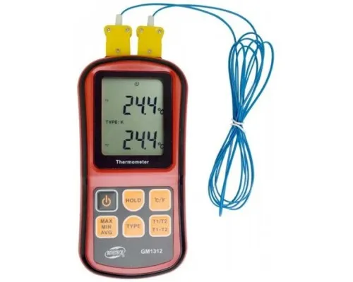 Термометр термопара Benetech цифровий двоканальний -250-1767°C (GM1312)
