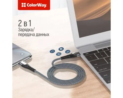 Дата кабель USB-C to Lightning 1.0m ColorWay (CW-CBPDCL033-GR)
