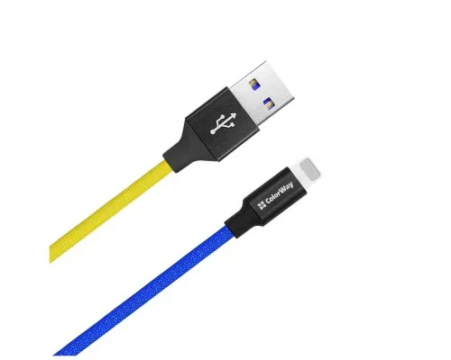 Дата кабель USB 2.0 AM to Lightning 1.0m National ColorWay (CW-CBUL052-BLY)