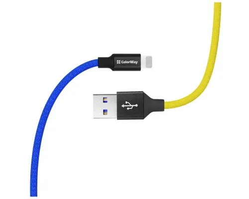 Дата кабель USB 2.0 AM to Lightning 1.0m National ColorWay (CW-CBUL052-BLY)