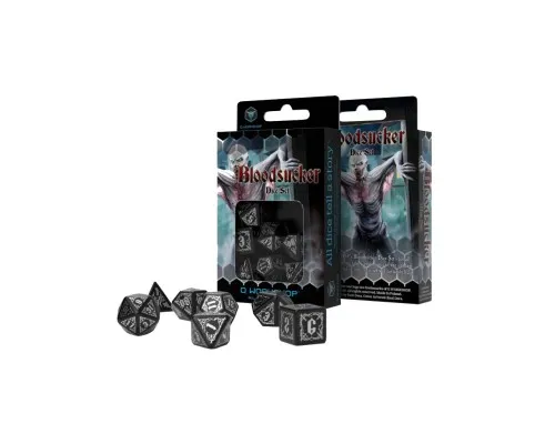 Набор кубиков для настольных игр Q-Workshop Bloodsucker Black silver Dice Set (7 шт.) (SBSU37)