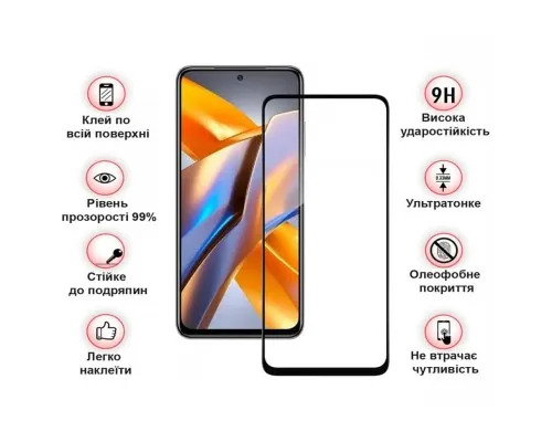 Скло захисне BeCover Poco M5s Black (709252)