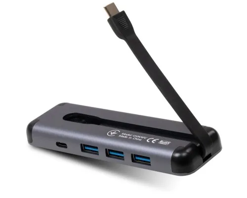 Концентратор Vinga USB-C 3.1 to HDMI+3xUSB3.0+PD100W+USB-C foldable cable (VHYC6FC)