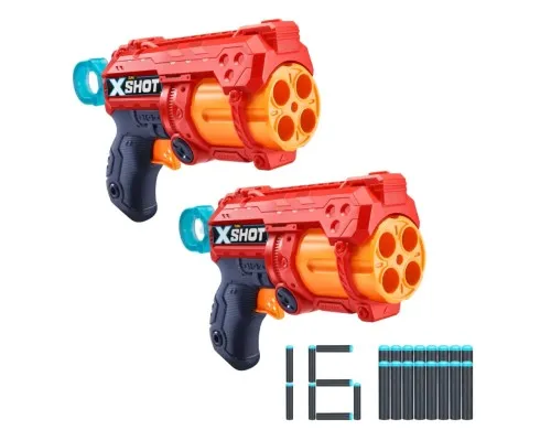 Игрушечное оружие Zuru X-Shot Red Быстрострельный бластер EXCEL FURY 4 2 PK (3 банка, 16 патронов) (36329R)