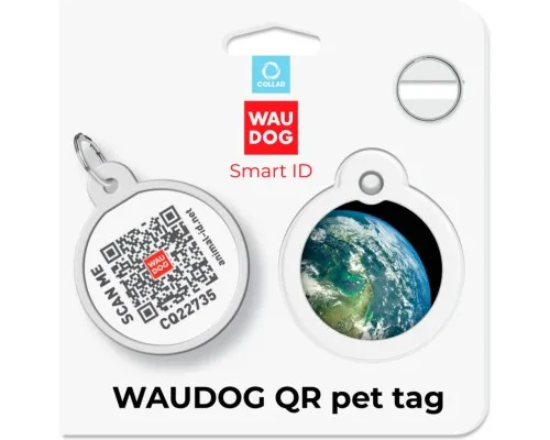 Адресник для тварин WAUDOG Smart ID з QR паспортом Земля, коло 30 мм (230-4029)