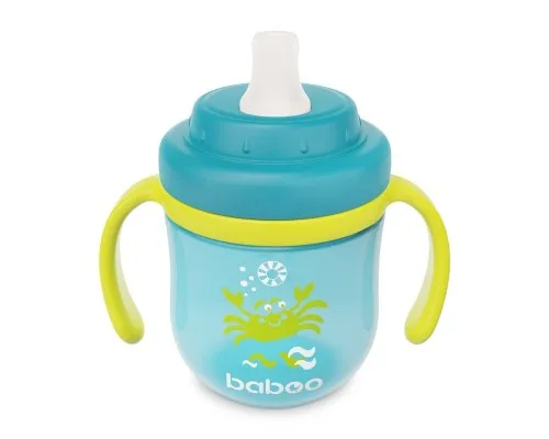 Набір дитячого посуду Baboo мисочка, гнучкі виделка, ложка, чашка непроливайка, 6+ (10-003 зелений)