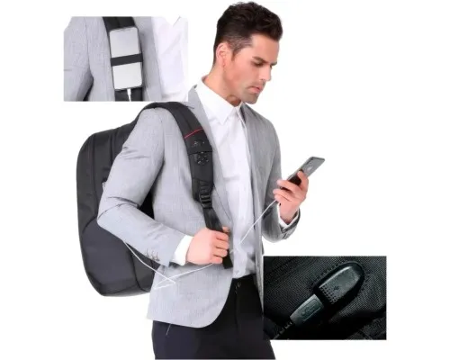 Рюкзак для ноутбука Tavialo 15.6" Smart TB20-1 black, 20л, 46х31х19см (TB20-124BL)
