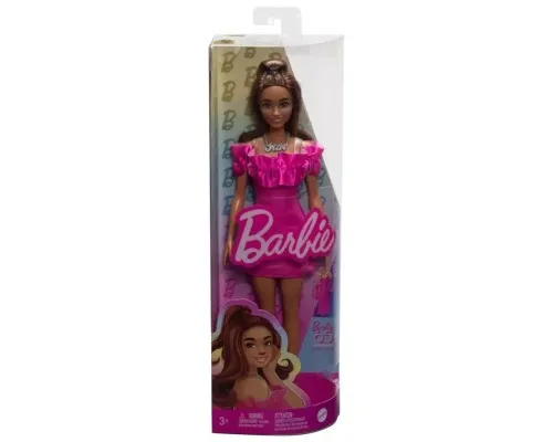 Кукла Barbie Fashionistas в розовом мини-платье с рюшами (HRH15)