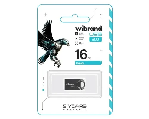 USB флеш накопитель Wibrand 16GB Hawk Black USB 2.0 (WI2.0/HA16M1B)