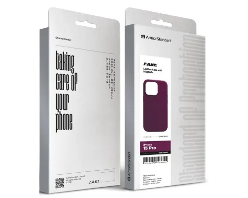 Чохол до мобільного телефона Armorstandart FAKE Leather Case Apple iPhone 15 Pro Deep Purple (ARM76302)