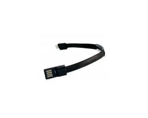 Дата кабель USB 2.0 AM to Micro 5P 0.2m браслет black Extradigital (KBU1783)