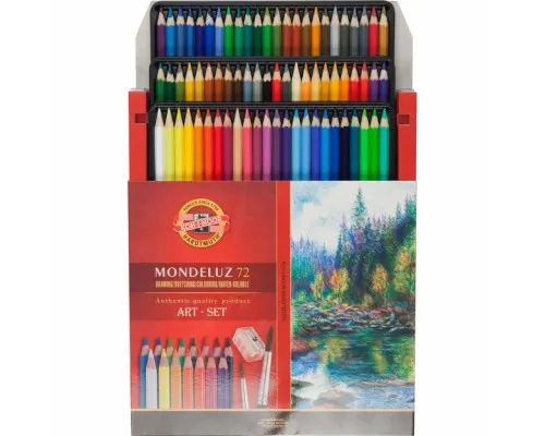 Олівці кольорові Koh-i-Noor Mondeluz акварельні 72 кольорів (3714)