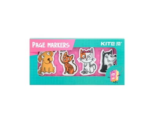 Закладки для книг Kite пластикові Pets 4x20 шт, 35х50 мм (K22-479-5)