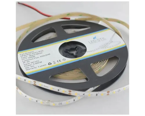 Світлодіодна стрічка LED-STIL 3000K 4,8 Вт/м 2835 60 діодів IP65 12 Вольт 400 lm (DFN2835-60A3-IP65)