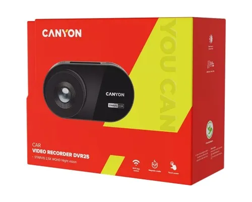 Відеореєстратор Canyon DVR25 WQHD 2.5K 1440p Wi-Fi Black (CND-DVR25)