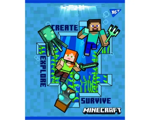 Тетрадь Yes А5 Minecraft 12 листов клетка (766796)