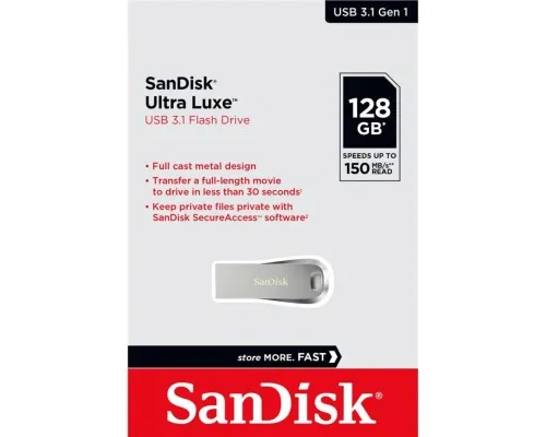 USB флеш накопитель SanDisk 128GB Ultra Luxe USB 3.1 (SDCZ74-128G-G46)