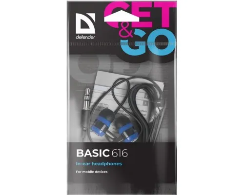 Навушники Defender Basic 616 Black-Blue (63616)