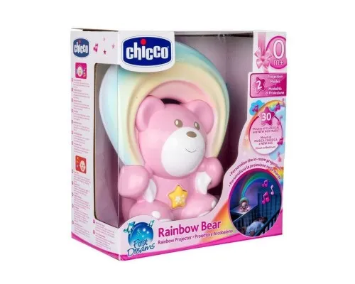 Ночник Chicco проектор Мишка под радугой розовый (10474.10)
