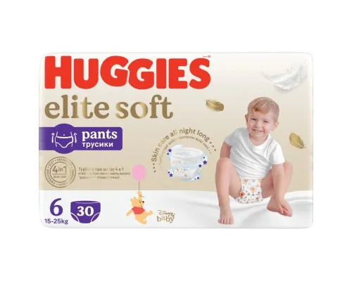 Підгузки Huggies Elite Soft 6 (15-25 кг) Mega 30 шт (5029053582436)