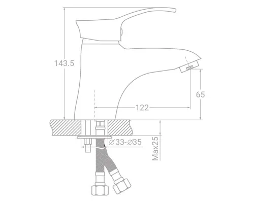 Смеситель TAU SE-2A145C (9807000)