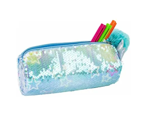 Пенал Cool For School з паєтками та помпоном 1 відділення блакитний (CF87061)