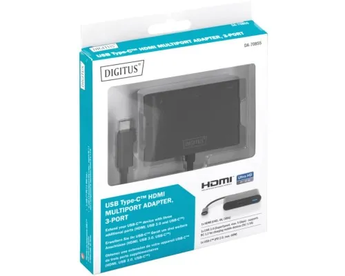 Перехідник USB-C to HDMA 2xUSB Digitus (DA-70855)