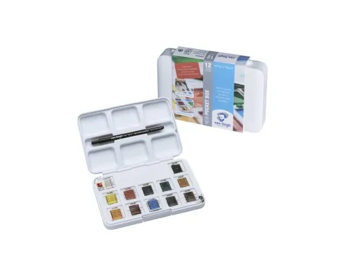 Акварельні фарби Royal Talens Van Gogh Pocket box 12 кювет + пензлик, пластик (8712079341107)