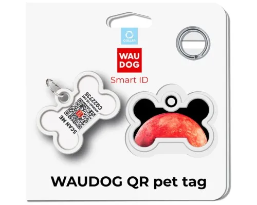 Адресник для животных WAUDOG Smart ID с QR паспортом Марс, кость 40х28 мм (231-4031)