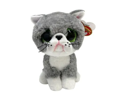 Мяка іграшка Ty Beanie Boos Cірий котик FERGUS (36581)
