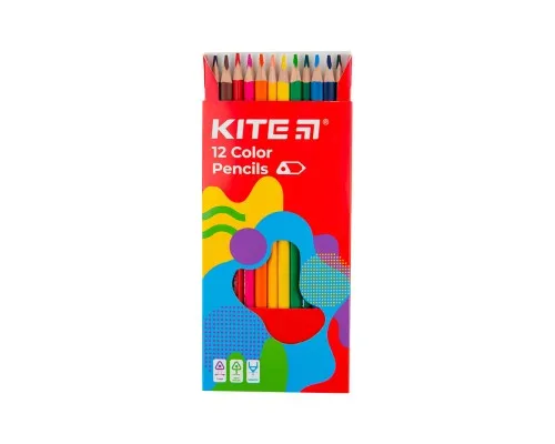 Карандаши цветные Kite Fantasy трехгранные, 12 цветов (K22-053-2)