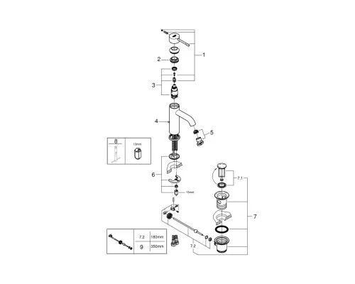 Смеситель Grohe S-Size Essence New (23589001/24171001)