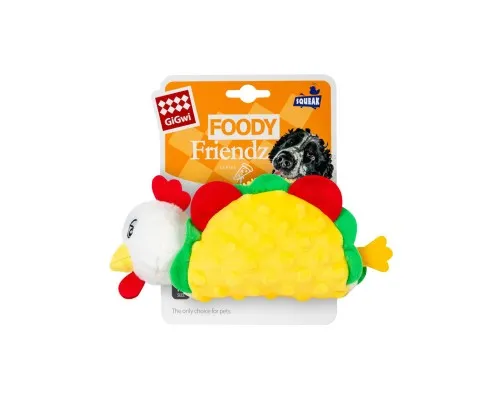 Іграшка для собак GiGwi Foody Friends Курячий Тако з пищалкою 26 см (2263)